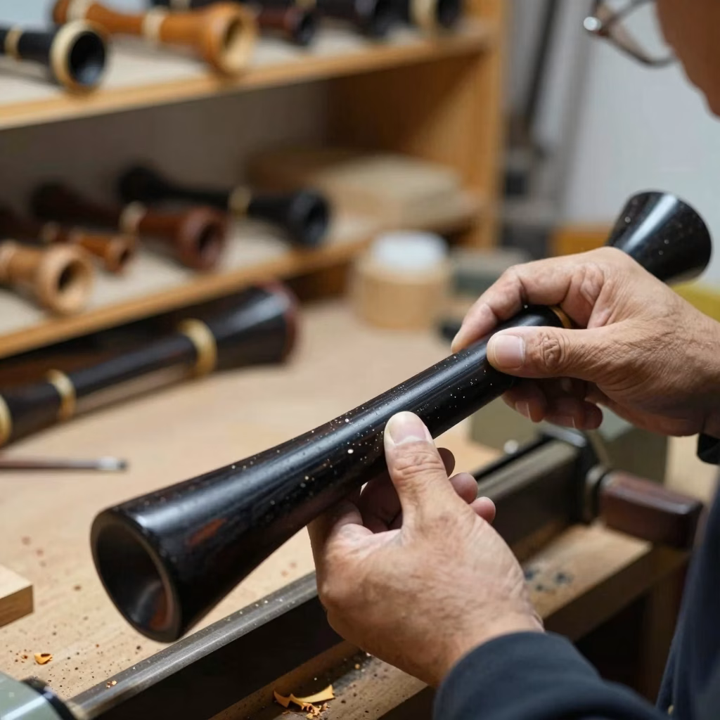 Artisan fabricant un chanter de cornemuse en African blackwood