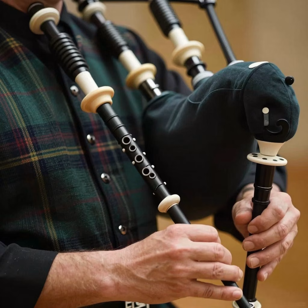 Gros plan sur les doigts d'un sonneur jouant des ornements au chanter