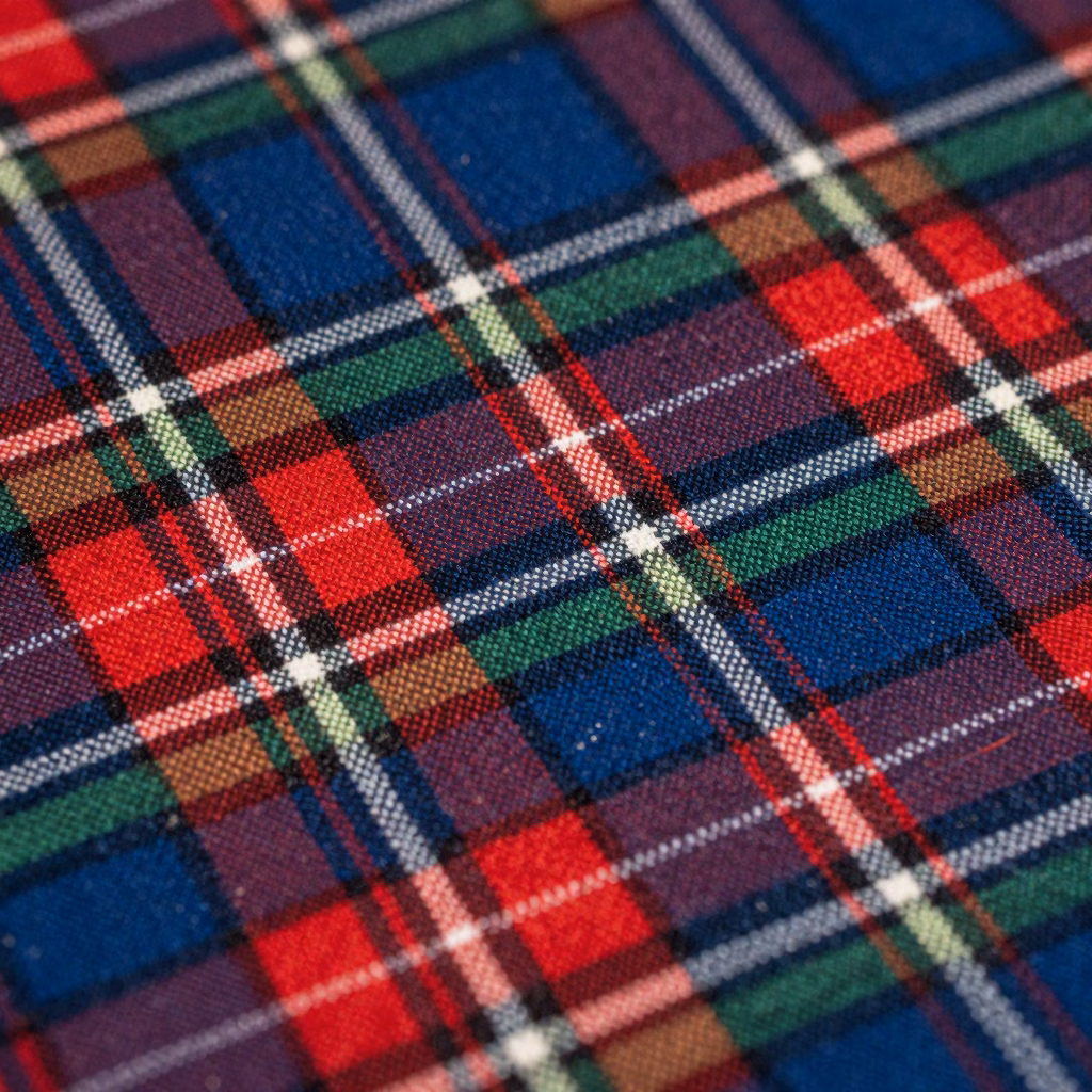 Details des motifs de tartan ecossais avec differents tartans de clans aux couleurs riches