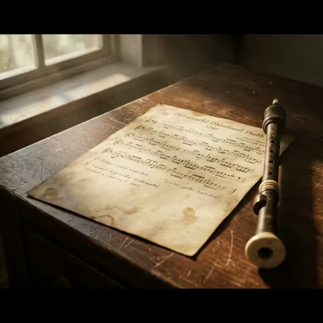 Partition ancienne de Piobaireachd avec annotations en gaélique et practice chanter